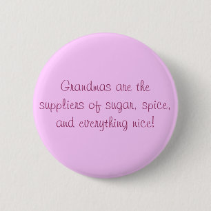 Grootma's zijn de leveranciers van suiker, kruiden ronde button 5,7 cm