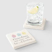 Grootma's zijn momen met veel vorst stenen onderzetter (Zijkant)