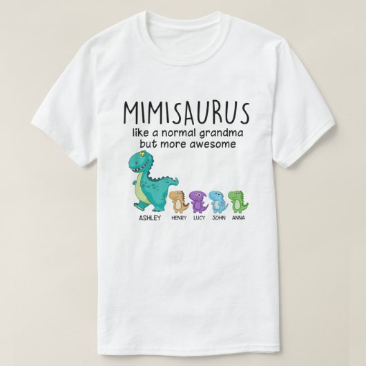 Grootmasaurus en Kinder gepersonaliseerd Shirt (Design voorkant)