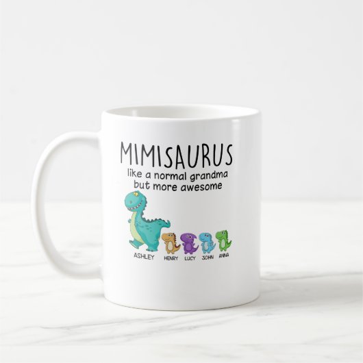 Grootmasaurus en Kinder gepersonaliseerd Shirt Koffiemok (Links)