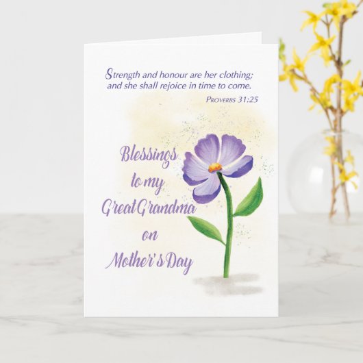 Grootmaze Moederdag die de Violet Flower ontneemt Kaart (Gele Bloem)