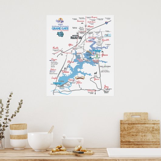 Grootmeer OK dimensionale kaart 19 Poster (Keuken)