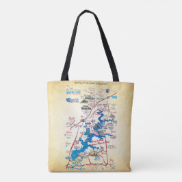Grootmeer OK dimensionale kaart 20z Canvas tas