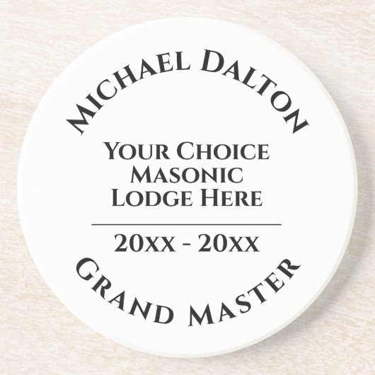 Grootmeester-Mason coaster Zandsteen Onderzetter (Voorkant)
