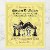 Grootmeester vaderdag wijn etiket (Enkel label)