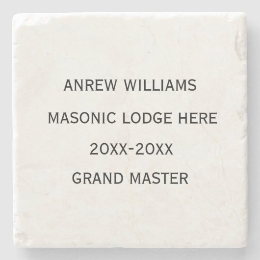Grootmeester vrijmetselaar geschenken stenen onderzetter (Voorkant)