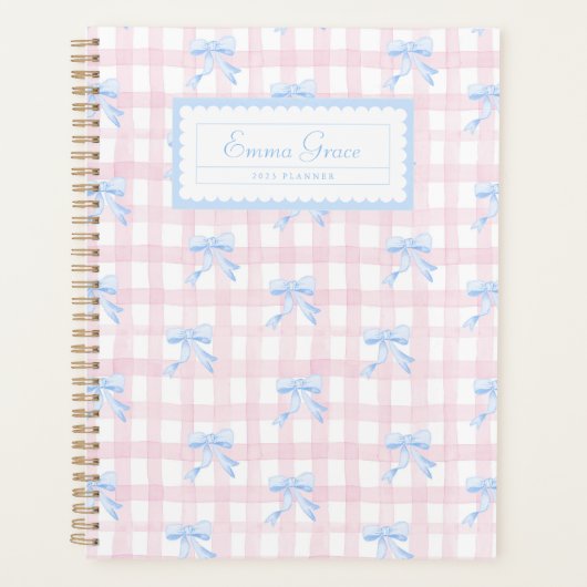 Grootmilal Gingham met Bows Planner (Voorkant)