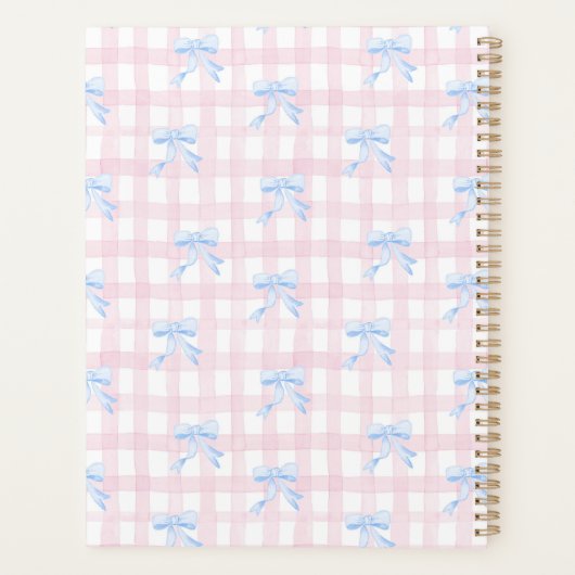 Grootmilal Gingham met Bows Planner (Achterkant)