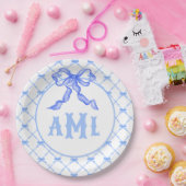 Grootmille Chinoiserie Monogram Bamboe & Bow Papieren Bordje (Feest)