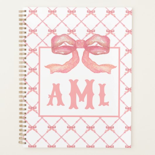 Grootmille Chinoiserie Monogram Bamboe & Bow Planner (Voorkant)