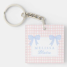 Grootmille Sleutelhanger Double Gingham Blue Bows