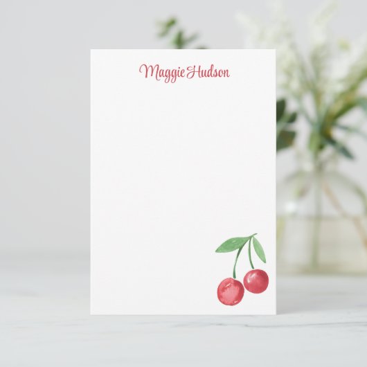 Grootmille Waterverf Cherries Bedankkaart (Staand voorkant)