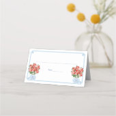 Grootmilleniale Chic Red Poinsettia kerstfeest Plaatskaartje (Voorkant)