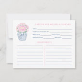 Grootmilleniale roze pony Blue & White Recipe Kaar Kaart (Voorkant)