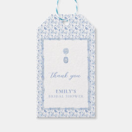 Grootmillennial Blauw Chinees Bridal Shower Cadeaulabel