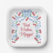 Grootmillennial Kersenstrikken Waterverf Papieren Bordje (Voorkant)