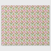 Grootmillennial Kerst Luipaard Monogram Cadeaupapier (Vlak)