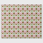 Grootmillennial Luipaard Kerst Ornament Cadeaupapier (Vlak)