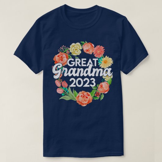 Grootmoeder 2023 cadeau voor zwangerschapsaankondi t-shirt (Design voorkant)