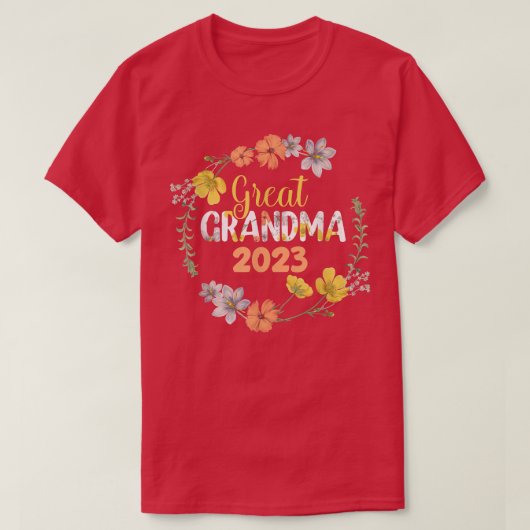 Grootmoeder 2023 voor zwangerschapsaankondiging t-shirt (Design voorkant)