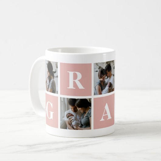 Grootmoeder 5 Foto Collage Gran Mok (Voorkant links)