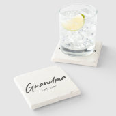 Grootmoeder aangepast Est Jaar minimumaantal Eenvo Stenen Onderzetter (Zijkant)