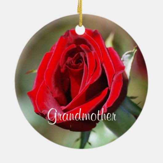 Grootmoeder Aangepast Ornament rode roze (Achterkant)