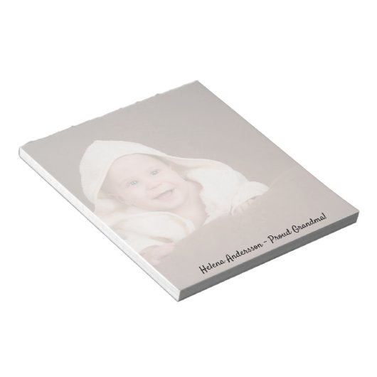 Grootmoeder aangepaste baby foto kleinkind notitieblok (Schuin)