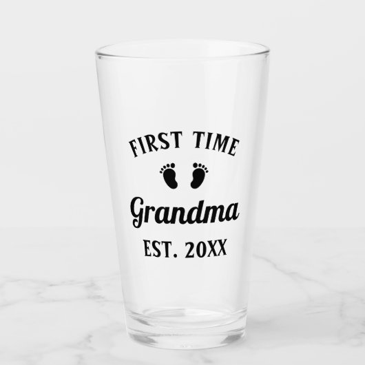 Grootmoeder Abuela Nonna Grammy First Time Grandma Glas (Voorkant)