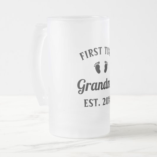 Grootmoeder Abuela Nonna Grammy First Time Grandma Matglas Bierpul (Voorkant links)