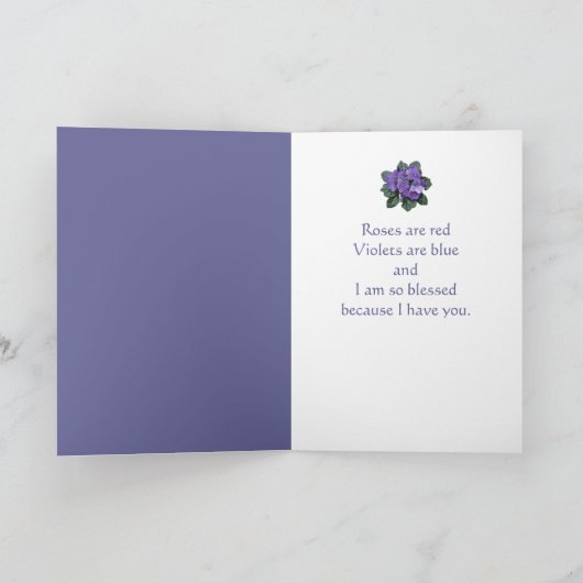 Grootmoeder Afrikaans Violet Flower Valentijn gedi Feestdagen Kaart (Binnen)