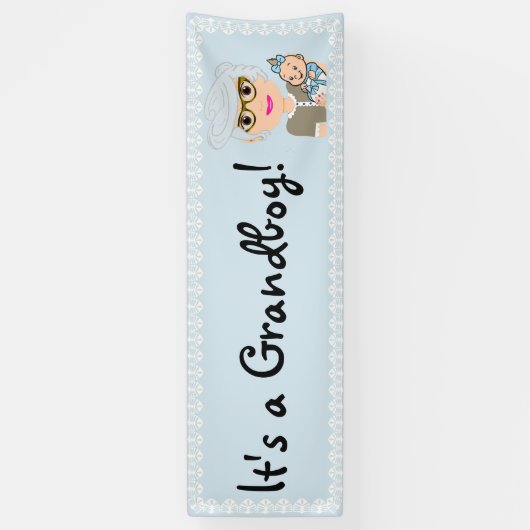 Grootmoeder Baby shower Banner (Verticaal)