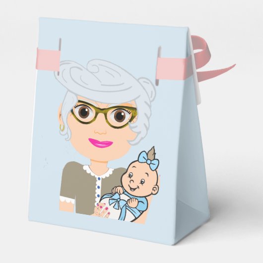 Grootmoeder Baby shower Favor Box Bedankdoosjes (Achterkant)
