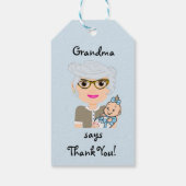 Grootmoeder Baby shower Gift Label Cadeaulabel (Achterkant)
