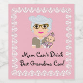 Grootmoeder Baby shower Label Wijn Etiket (Enkel label)