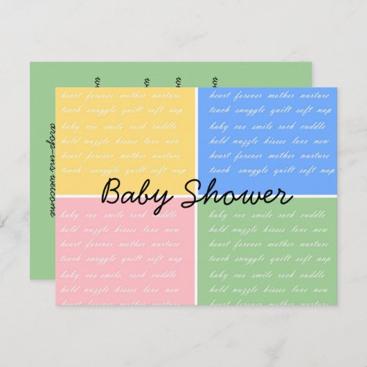 Grootmoeder Baby shower Uitnodiging (Voorkant / Achterkant)