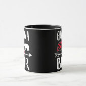 Grootmoeder Beer Buffalo Rode Geruite Kerstpyjama Mok (Midden)