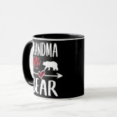 Grootmoeder Beer Buffalo Rode Geruite Kerstpyjama Mok (Voorkant links)