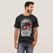 Grootmoeder Beer Kerst Pyjama Rode Buffalo Plaid T-shirt (Voorkant volledig)
