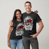 Grootmoeder Beer Kerst Pyjama Rode Buffalo Plaid T-shirt (Unisex)
