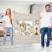 Grootmoeder beige fotocollage kleinkinderen fleece deken