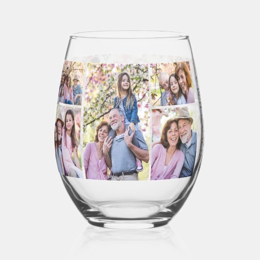 Grootmoeder Beste Oma Foto Wijnglas Zonder Voet (Voorkant)