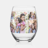 Grootmoeder Beste Oma Foto Wijnglas Zonder Voet (Achterkant)