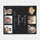 Grootmoeder Beste oma foto zwarte familie Fleece Deken (Voorkant (Horizontaal))