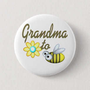 Grootmoeder bij Bee Ronde Button 5,7 Cm