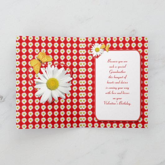 Grootmoeder Birthday on Valentijnsdag Card Feestdagen Kaart (Binnen)