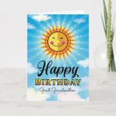 Grootmoeder Birthday Yellow Smiling Sun Kaart (Voorkant)