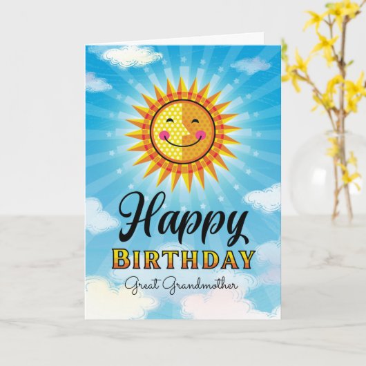 Grootmoeder Birthday Yellow Smiling Sun Kaart (Gele Bloem)