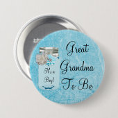 Grootmoeder: Blue Mason Jar Rustic Button (Voorkant /achterkant)