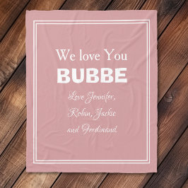 Grootmoeder Bubbe Custom Grandkids Love You BUBBE Fleece Deken